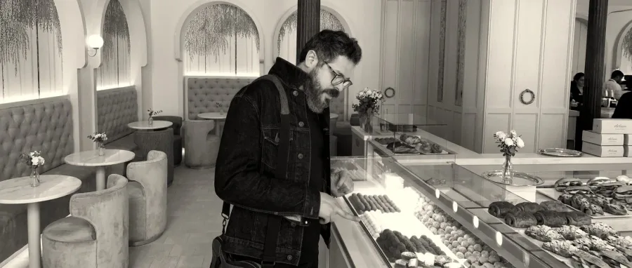 Chef John Guerrero in a pastry kitchen
